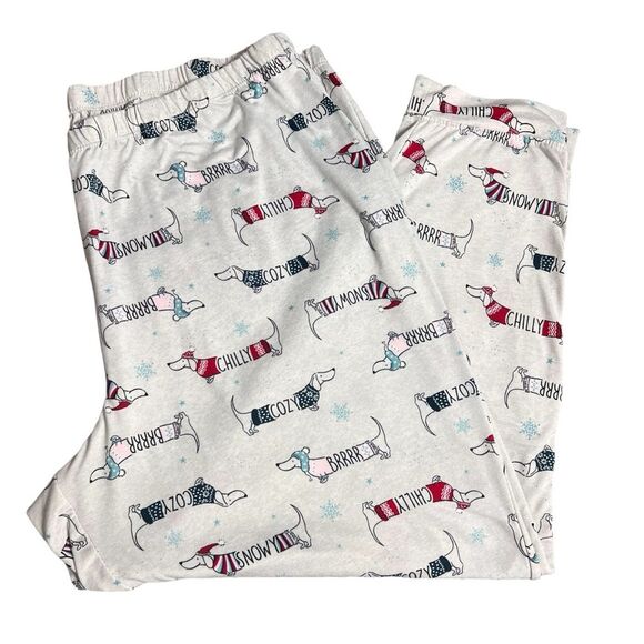 Dachshund Dogs Pajama Pants Wimen’s Size 3X Joggers Style Winter Christmas - Picture 1 of 8